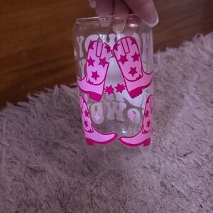 Pink Cowboy Boot Glass
